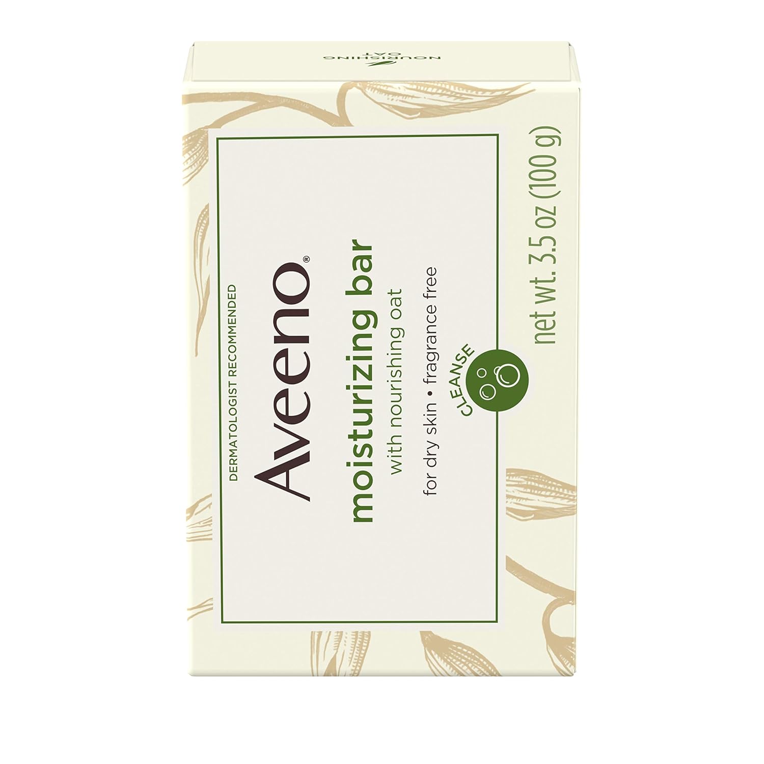 Aveeno Gentle Moisturizing Bar Facial Cleanser with Nourishing Oat for Dry Skin, Fragrance-free, Dye-Free, & Soap-Free, 3.5 oz: Prime Pantry