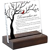 Cardinal Sympathy Gift, Sympathy Gifts, Memorial Gifts for Loss of Loved One Condolence Grief Bereavement Present in Memory of Mother Father Husband Wife - Clear Plaque Sign With Wooden Stand