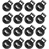 uxcell 50Pcs 8mm Plastic Cord Locks, Spring Slider Toggles Clip End Stopper Fastener Round Ball Shape for Drawstrings Paracord Shoelace, Black