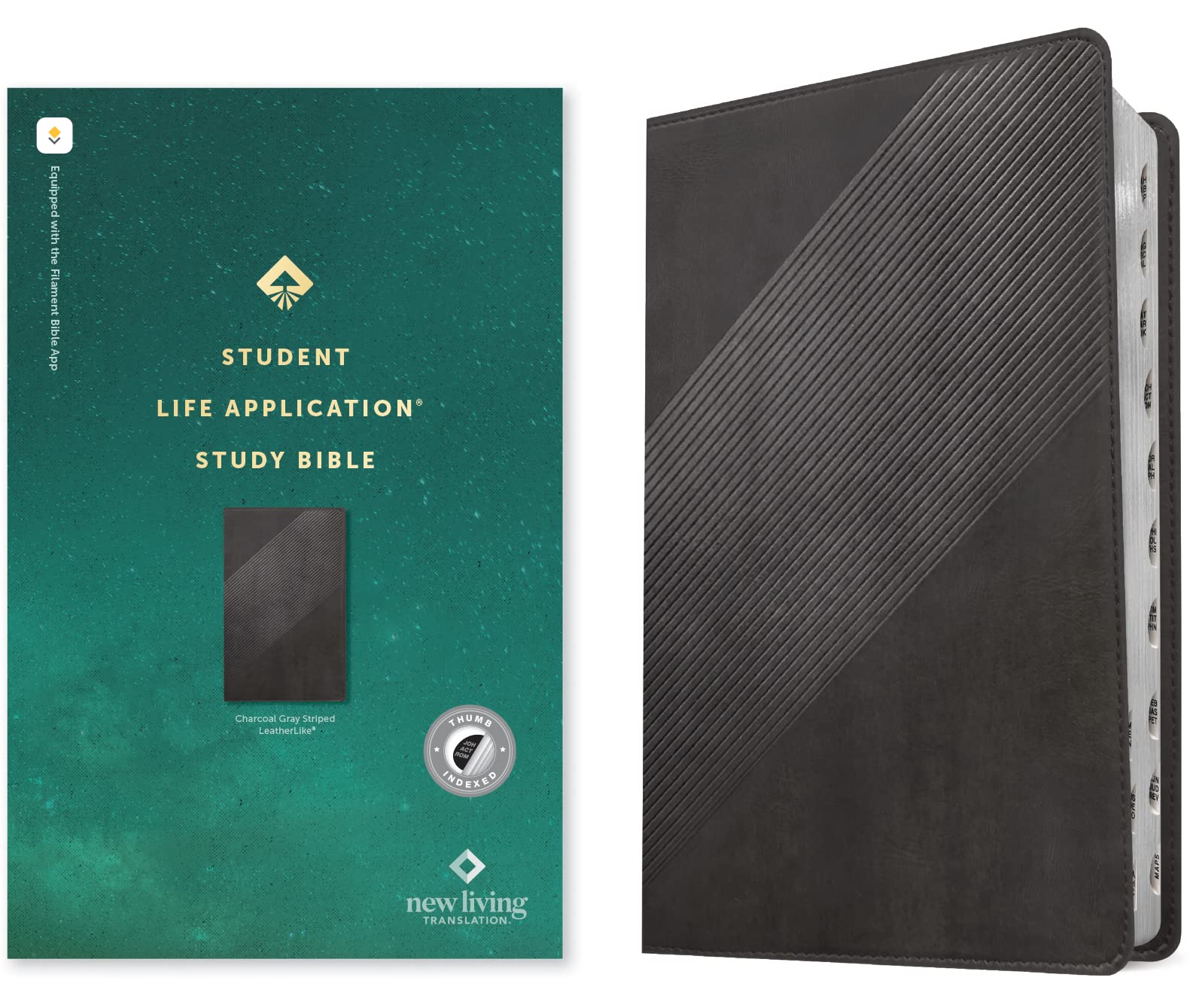 NLT Student Life Application Study Bible, Filament Enabled (LeatherLike, Charcoal Gray Striped, Indexed, Red Letter) NLT Student Life Application Study Bible, Filament Enabled (LeatherLike, Charcoal Gray Striped, Indexed, Red Letter) Imitation Leather
