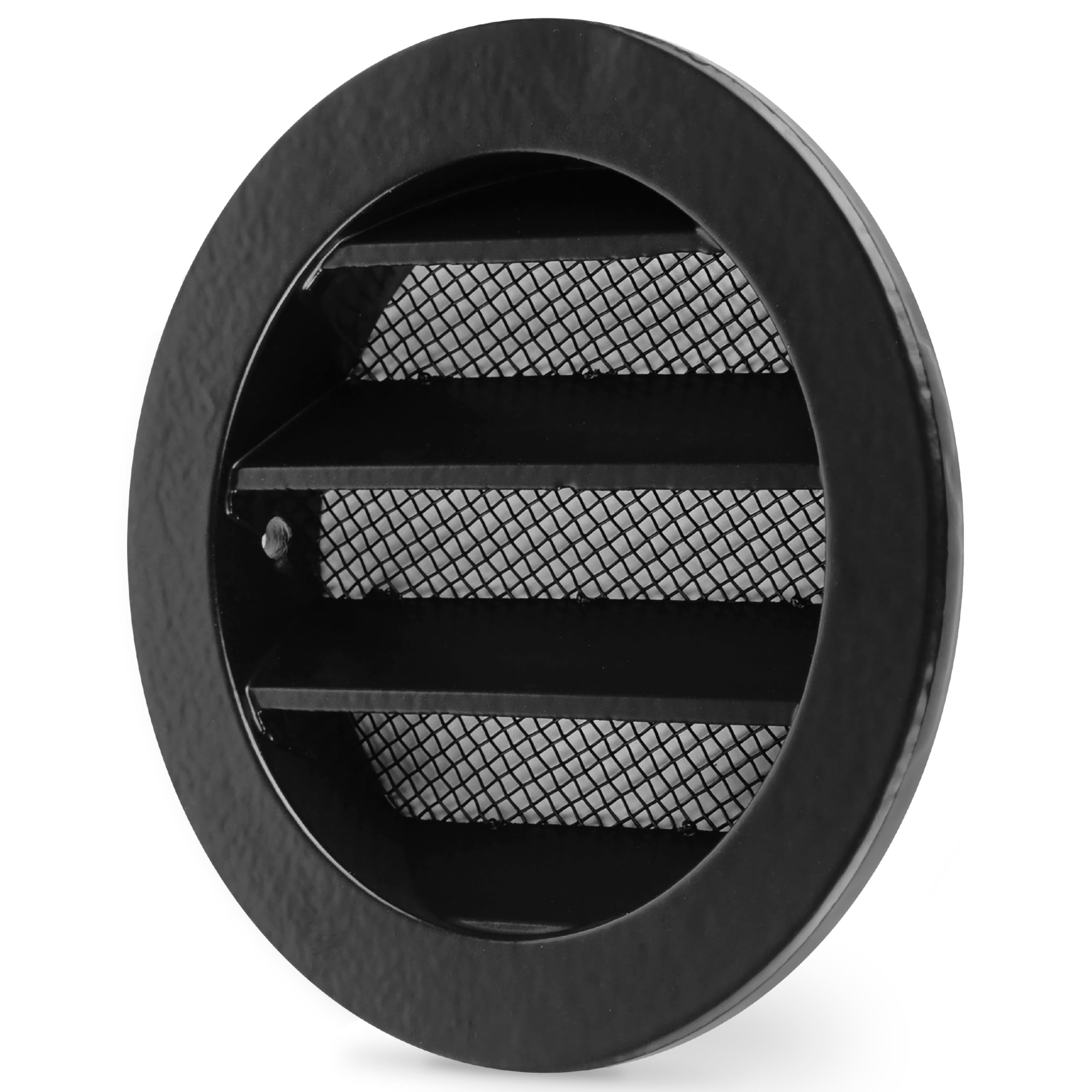 calimaero® WSGB Louvre Air Vent Covers for Walls 80mm, Robust Cast Aluminum Round Soffit Vents with Insect Screen for Mobile Homes, Garden Shed, Garage, UV-Stable, Rustproof