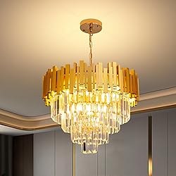 Aixialin Modern Gold Crystal Chandelier 4 Tiers