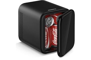 CROWNFUL Mini Fridge, 4 Liter/6 Can Portable Cooler and Warmer Personal Fridge for Skin Care, Cosmetics, Food, Great for Bedroom, Office, Car, Dorm Listed