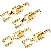 4Pcs Gold Necklace Extenders for Women, Bracelet Extender, Foldover Extension Jewelry Clasps, Brass Necklace Extender for Bracelet Anklet Fold Over Bracelet Extender Clasp for DIY Crafts