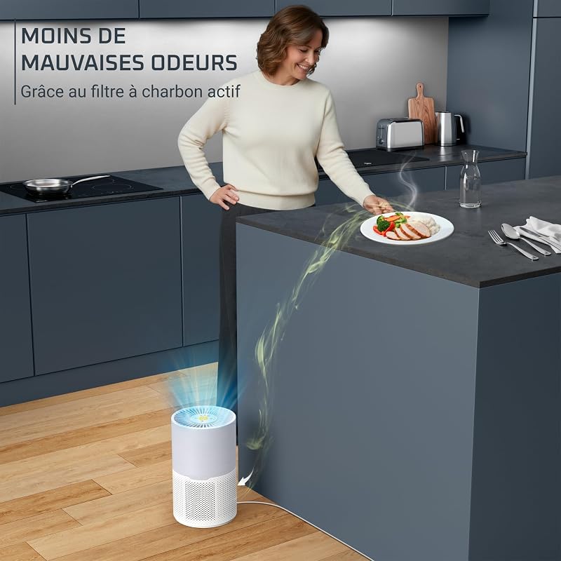 Pure Air Compact, Purificateur d'air intérieur, Purification de l'air très efficace, Rapide, Confort accru, PU2220F0, Gris/Blanc