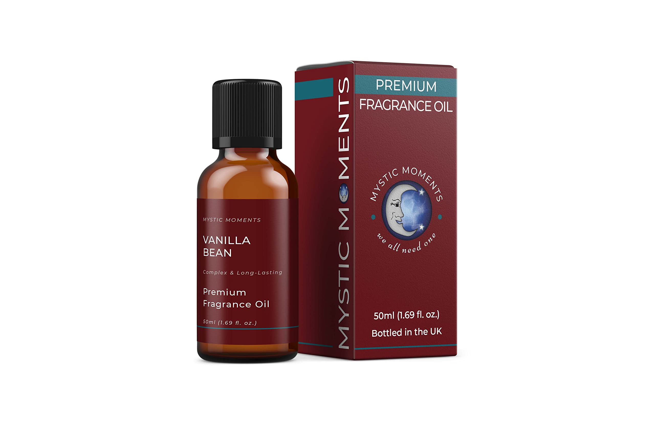 Mystic Moments | Vanilla Bean Fragrance Oil - 50ml - Perfect for Soaps, Candles, Bath Bombs, Oil Burners, Diffusers and Skin & Hair Care Items