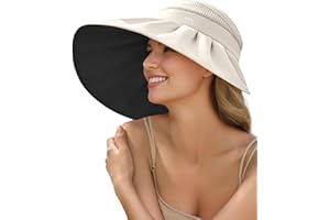 BENEUNDER Large Brim Foldable Sun Visor for Women UPF50+ UV Protection
