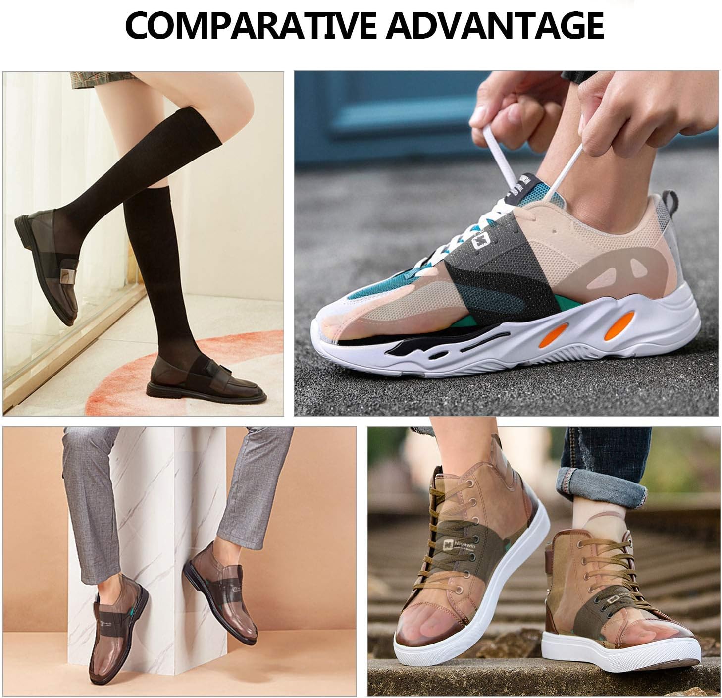 Arch Support Brace for Men & Women Elastic Copper Bandage Foot Care Brace for Pain Relief of Plantar Fasciitis, Heel Spurs, Flat Feet: Health & Personal Care