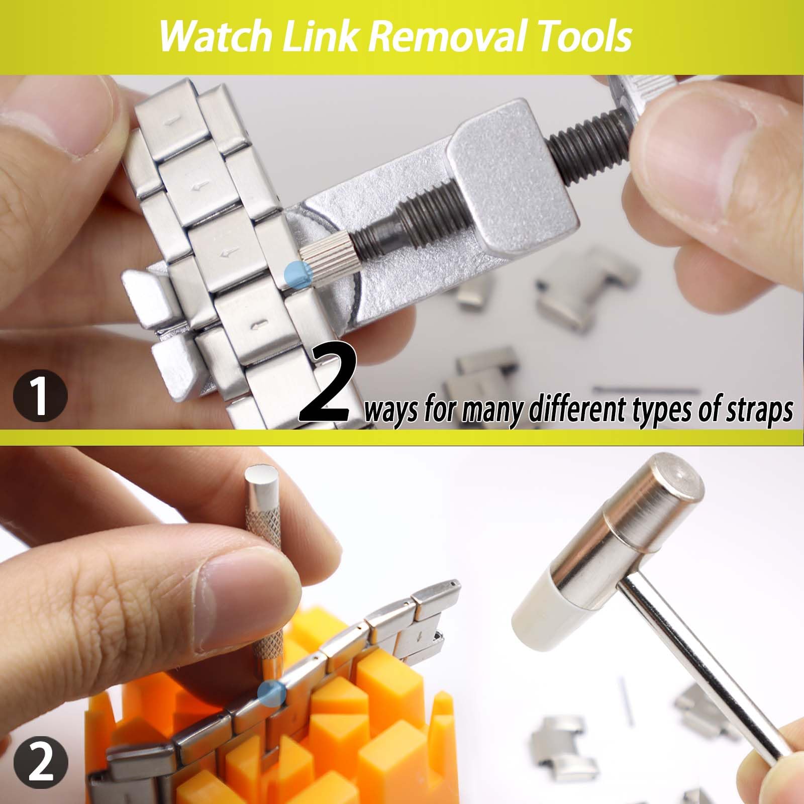 GLDCAPA Watch Battery Replacement Tool, Watch Repair Kit, Watch Link Removal Kit, Watch Screwdriver, Watch Holder, Spring Bar, Tweezers with 60pcs Watch Batteries