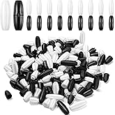 WILLBOND 100 Pcs Breakaway Clasps for Necklace Plastic Safety Bracelet Clasps for Lanyard Bead Barrel Connectors for Necklace Bracelet Jewelry Making DIY (Black,White)