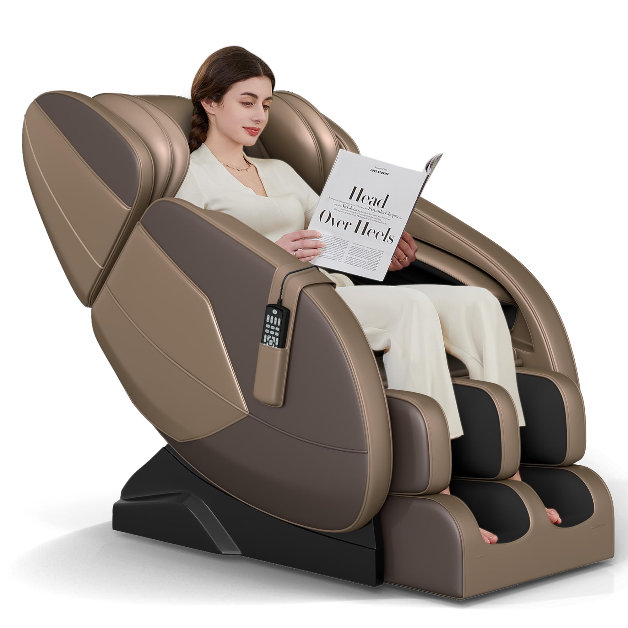 Photo 1 of ***PARTIAL SET***BOX 1 OF 2***SMAGREHO 2025 Massage Chair Full Body,Zero Gravity Lower Back and Calf Heating Shiatsu Massage Recliner with 6 Auto with Manual Modes?Home and Office Use?MM450 Brown and Gold