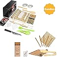Sushi Making Kit (Bulk), Delamu Basic Sushi Mats Set with Bazooka Roller Kit to Make Sushi Like a Pro