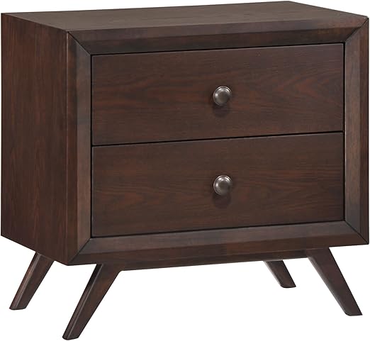 Amazon Com Modway Tracy Mid Century Modern Wood Nightstand In Cappuccino Furniture Decor