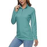 MAGCOMSEN Women's Shirts Long Sleeve 1/4 Zip UPF50+ UV Sun Protection Quick Dry Workout Hiking Athletic Shirts Rash Guard