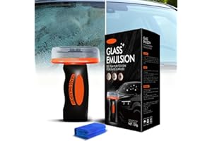 Glass Oil Film Remover for Car, 2026 Upgraded Automotive Oil Film Cleaning Brush, Hand-Held Glass Emulsion Cleaner for Car Wi