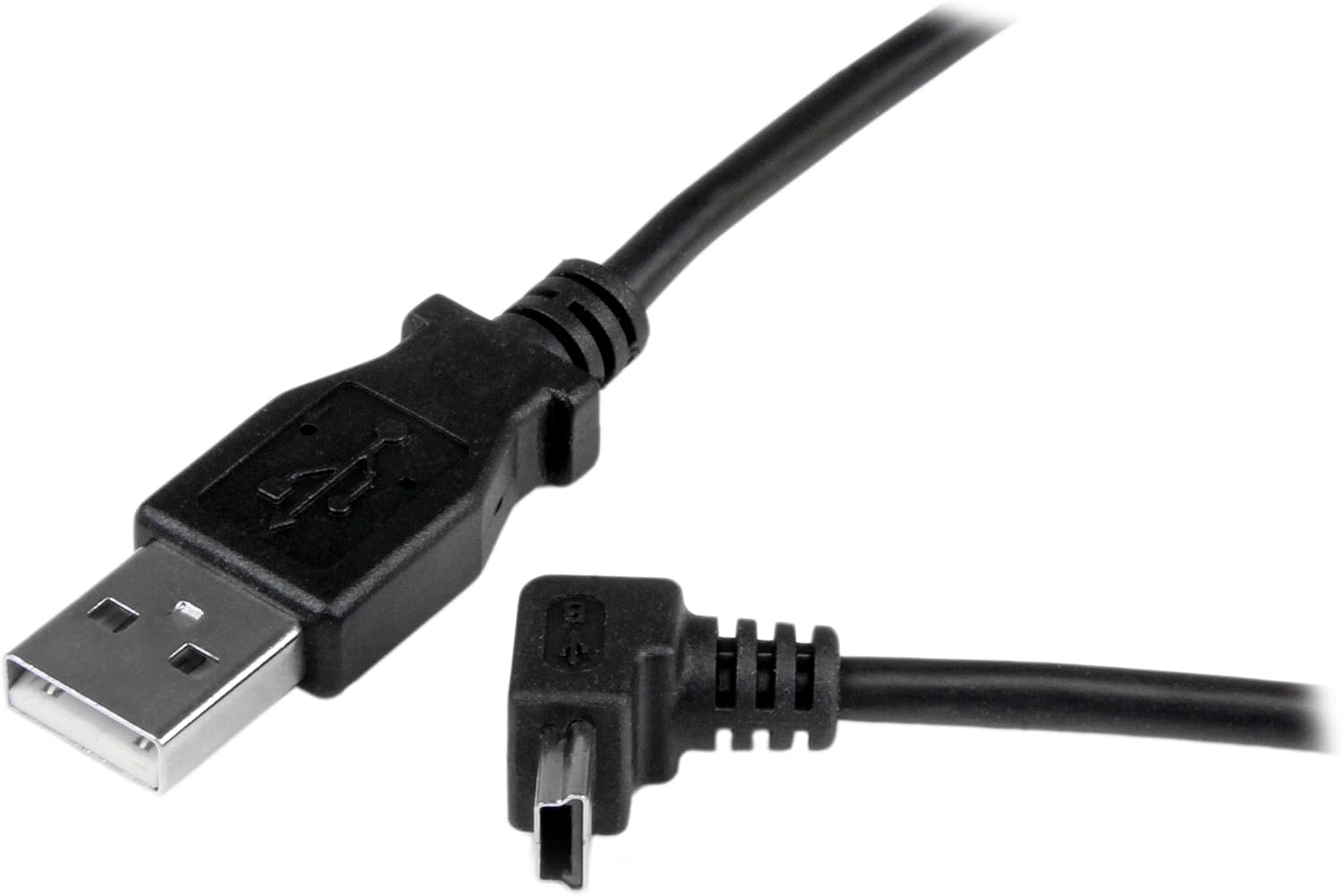 1m Mini USB Cable - A to Up Angle Mini B, Black, 3 ft/1 m - Image 3