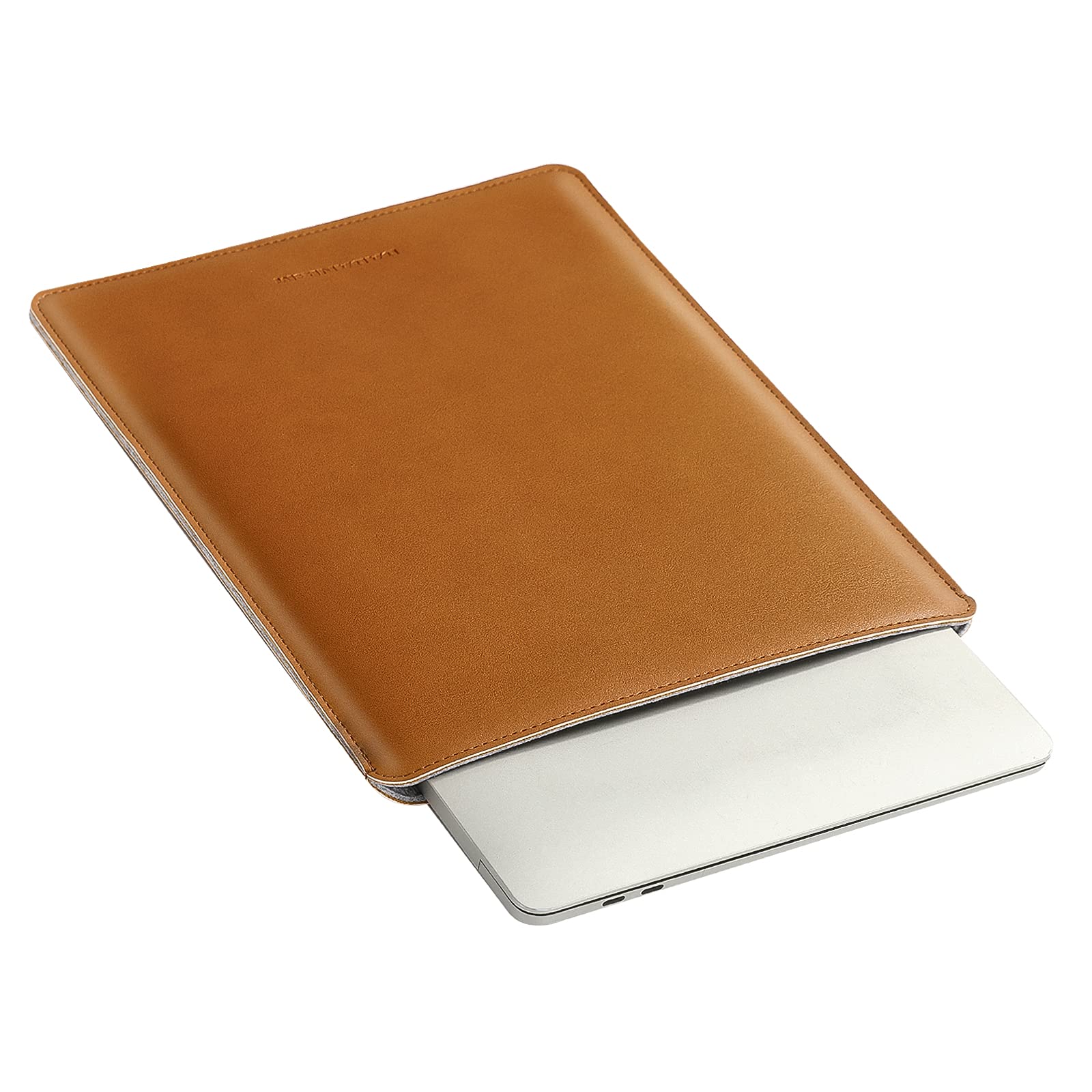 Dadanism 13 Inch Laptop Sleeve Case for MacBook Air M3 13.6" 2024, MacBook Air 13.6" M2 2022, Ultra Slim PU Leather Spill-Proof Protective Bag Pouch Case, Brown