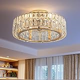 Siljoy 20’’ Gold Crystal Ceiling Fan with