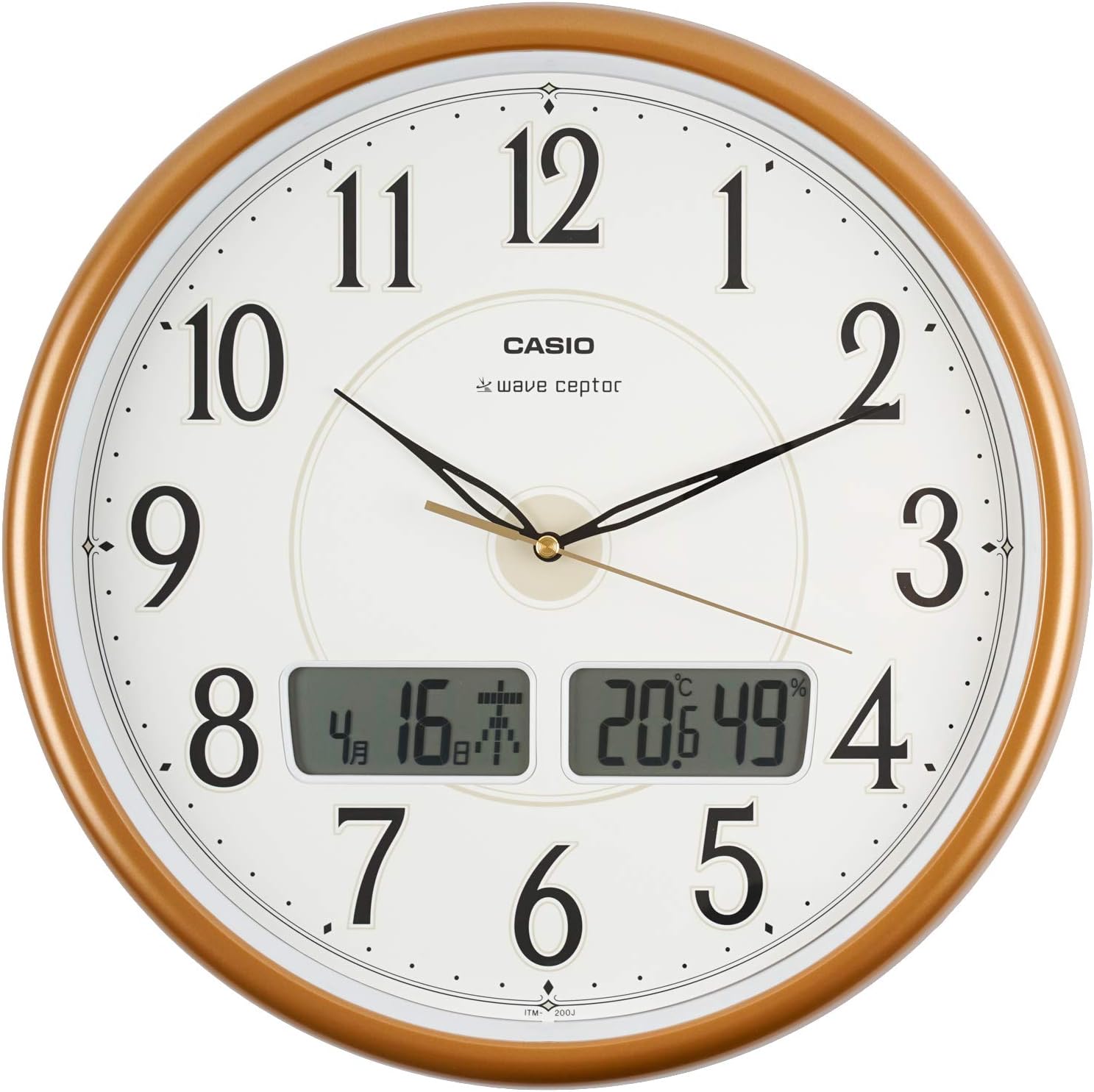 Amazon.co.jp CASIO ITM200J5JF Wall Clock, Radio, Brown, Diameter 13.