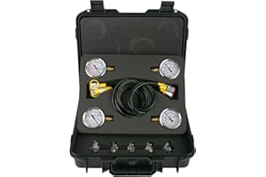 YFIXTOOL Hydraulic Pressure Test Kit w/ 4 Gauges & 12 Coupling, Excavator Pressure Gauge Testing Tester Coupling Set