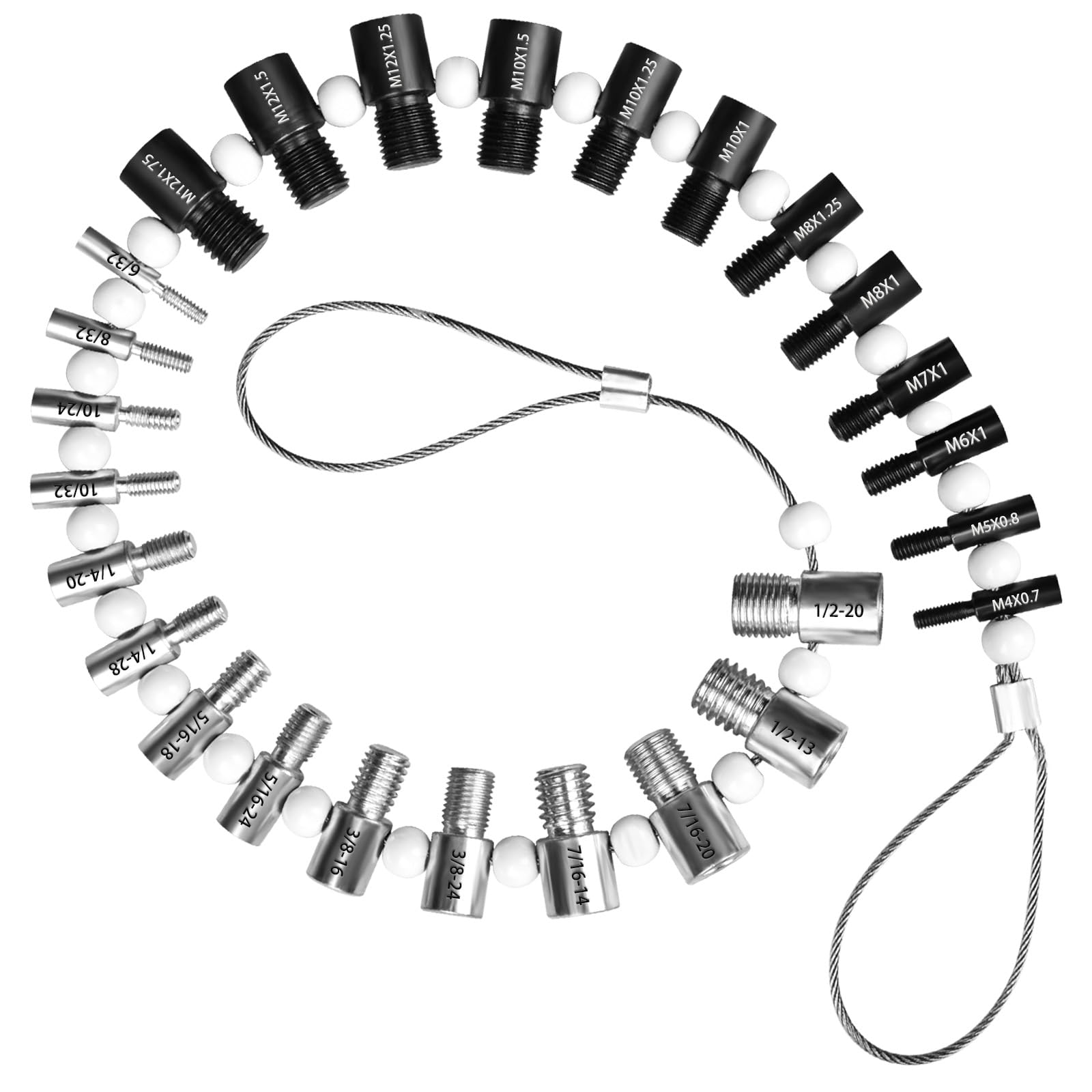 Comfylichi Nut And Bolt Thread Checker Gauge Set - 28 Size Thread Identifier (15 SAE Inch & 13 Metric), Bolt Size Finder Tool For Mechanics, DIY