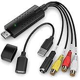 VIXLW Video Capture Card, RCA to USB Video Capture Device, USB 2.0 VHS to Digital Converter, VCR to Video Converter, Convert 