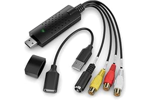 VIXLW Video Capture Card, RCA to USB Video Capture Device, USB 2.0 VHS to Digital Converter, VCR to Video Converter, Convert 