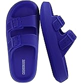 CUSHIONAIRE Fame Pillow Recovery Sandals for Women, Adjustable Double Buckle Waterproof EVA Cloud Slides for Women