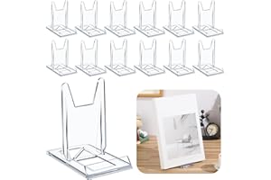 Memorywuu 6 Pack Acrylic Book Stand for Display Adjustable Clear Display Holder Easel Collector Stand for Home Office Back to School Comic Album CD Magazine Postcard Artworks (4.2 x 4.3 x 2.35 Inch)