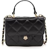 YAMEIZE Mini PU Leather Chain Belt Purse for Women Quilted Waist Tote Bag Crossbody Fanny Pack Detachable Belt Chain