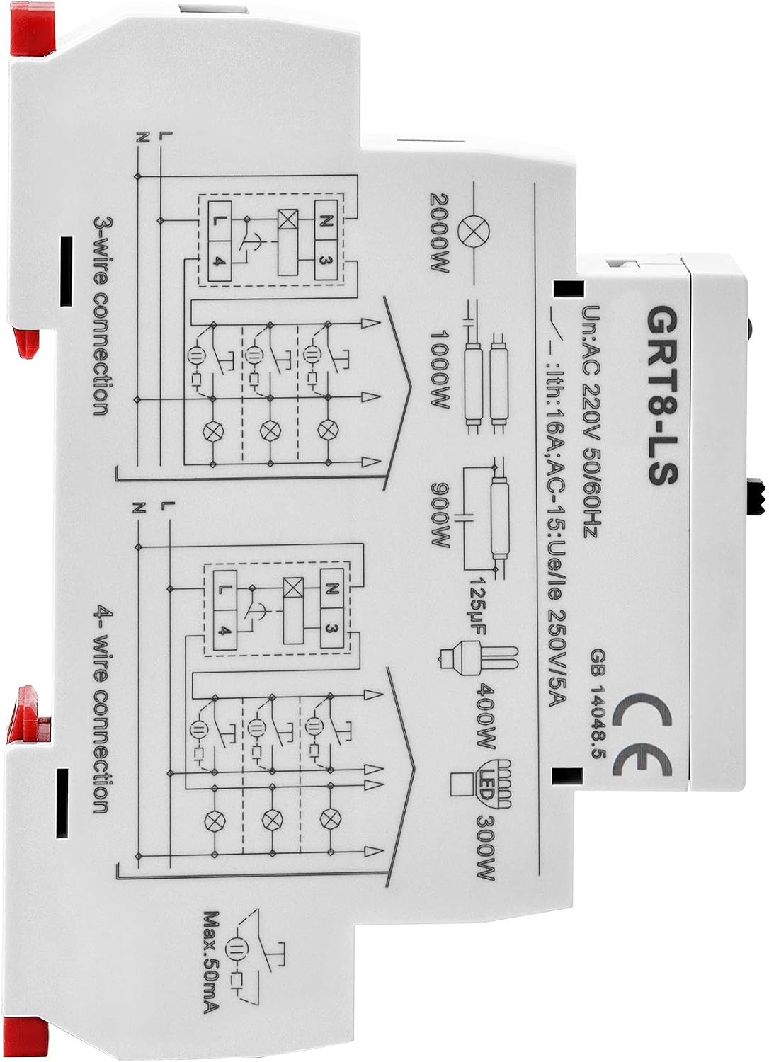 GAEYAELE Din rail Staircase Switch Lighting Timer Switch timer relay 220VAC 16A used for Corridor Lighting Control(GRT8-LS,AC220V) - Image 4