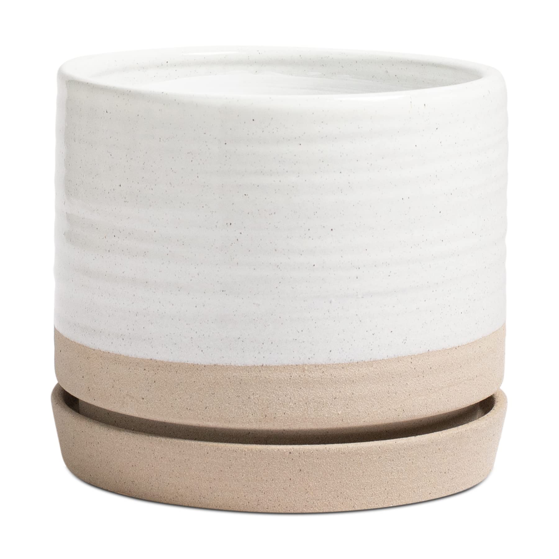 HERDUK 8 Inch Pots for Plants, Ceramic Planter Pot