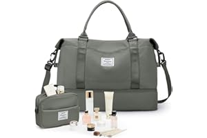 ONXTHIN Travel Bag with Shoes Compartment,Weekender Bags for Women Travel,Carry On Duffel Overnight Bag with Separate Toiletry Bag and Trolley Sleeve,Travel Tote Bag Sports Gym Bag with Wet Pocket