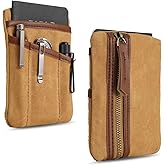 SP4 Waxed Canvas Compact EDC Pocket Organizer, Zippered Pocket Pouch for Men, Mini EDC Organizer for Change, Notebook, Tactical Pen, Flashlight