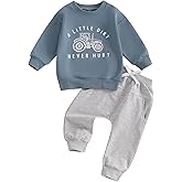 fhutpw Toddler Baby Boy Clothes Funny Letter Long Sleeve Sweatshirt Pullover Top Jogger Pants Fall Winter Outfits