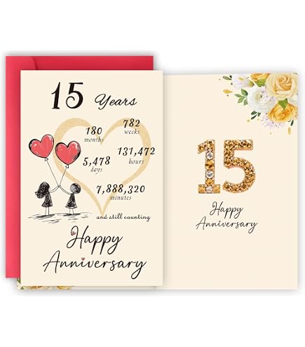Amazon.com : iGifts And Cards 3D Pop Up 15th Anniversary Card – 15