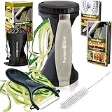 Premium Vegetable Spiralizer Bundle - Spiral Slicer - Best Veggie, Zucchini Spaghetti Pasta Noodle Maker - Black