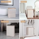 iEGrow 150L Extra Large 2-Compartment Laundry Basket with Lid Bamboo Handles view 7