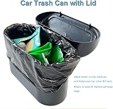 Kitbest Car Bin with Lid 60 Bags Trash Can Front Back Auto Accessories view 3