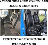 BAAZ Universal Van Seat Covers Grey 3D Stripe Front Driver & 2 Passengers view 3