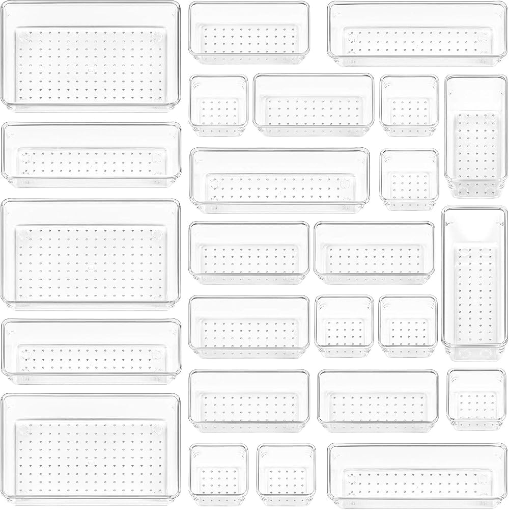 Vtopmart 25 Pack Drawer Organisers 4 Sizes Makeup Organizer Trays