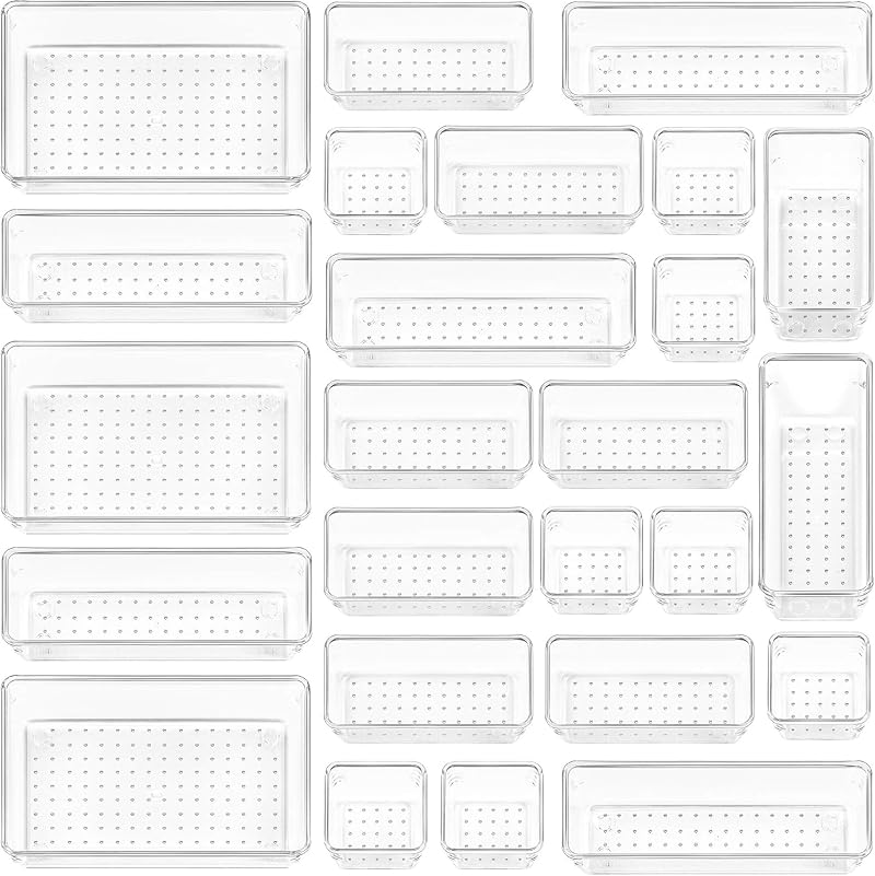 Vtopmart 25 Pack Drawer Organisers 4 Sizes Makeup Organizer Trays