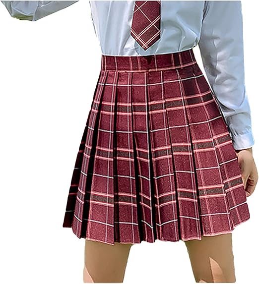 Mädchen Faltenrock Mit Hoher Taille - Skater Minirock Für Schule & Tennis | Dehnbar & Bequem