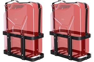 Racewill 2 Pack Upgrade Jerry Can Mounting Holders, 5 Gallon (20 Liter) Black Double Lockable Jerry Gas Can Holder Racks