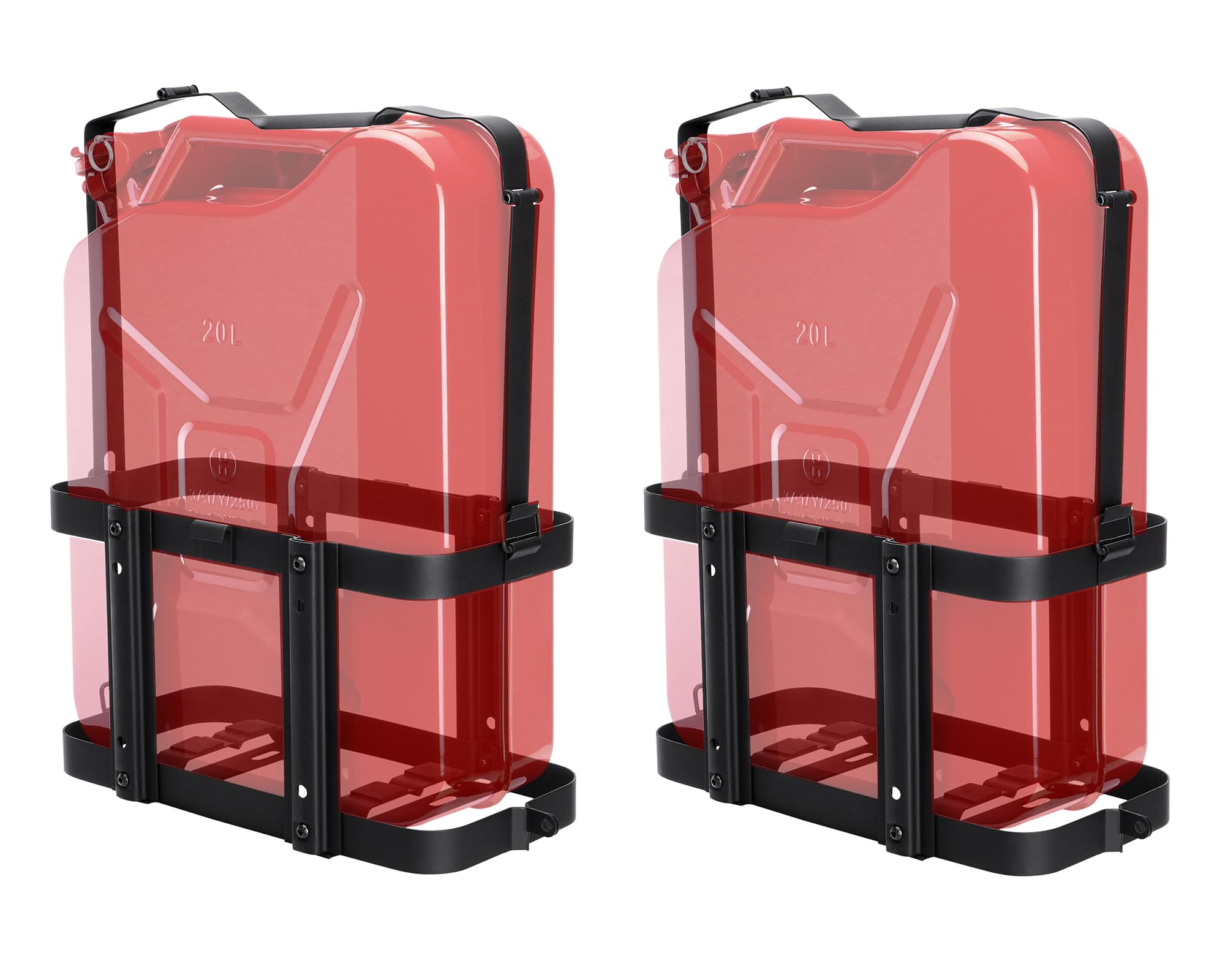 Photo 1 of Racewill 2 Pack Upgrade Jerry Can Mounting Holders, 5 Gallon (20 Liter) Black Double Lockable Jerry Gas Can Holder Racks