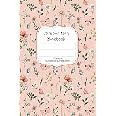 Composition NoteBook: Peach Wildflowers: 110 pages 6" x 9" sized lined journal for Adults, teens, students.