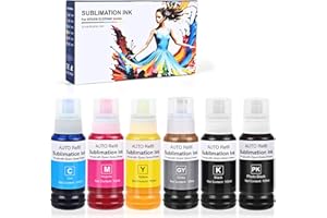 552 Sublimation Ink Refill Bottles use for Eoctank ET-8550, Ecotank ET-8500（BK PBK C M Y GY, 600ml）