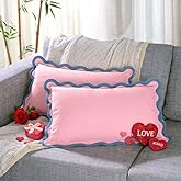 Folkulture Throw Pillow Covers | (12 x 18) Set of 2 Lumbar Pillow Decorative | Couch Pillow for Living Room | Cute Outdoor Pillows | Pink Throw Pillows for Couch (Laguna Blush)