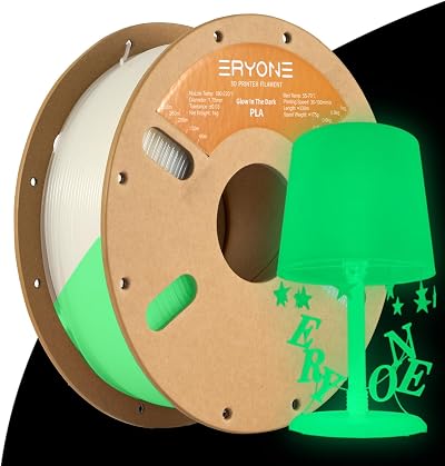 ERYONE Glow PLA Filament 1.75mm 1kg Green Glow in Dark 3D Printer PLA