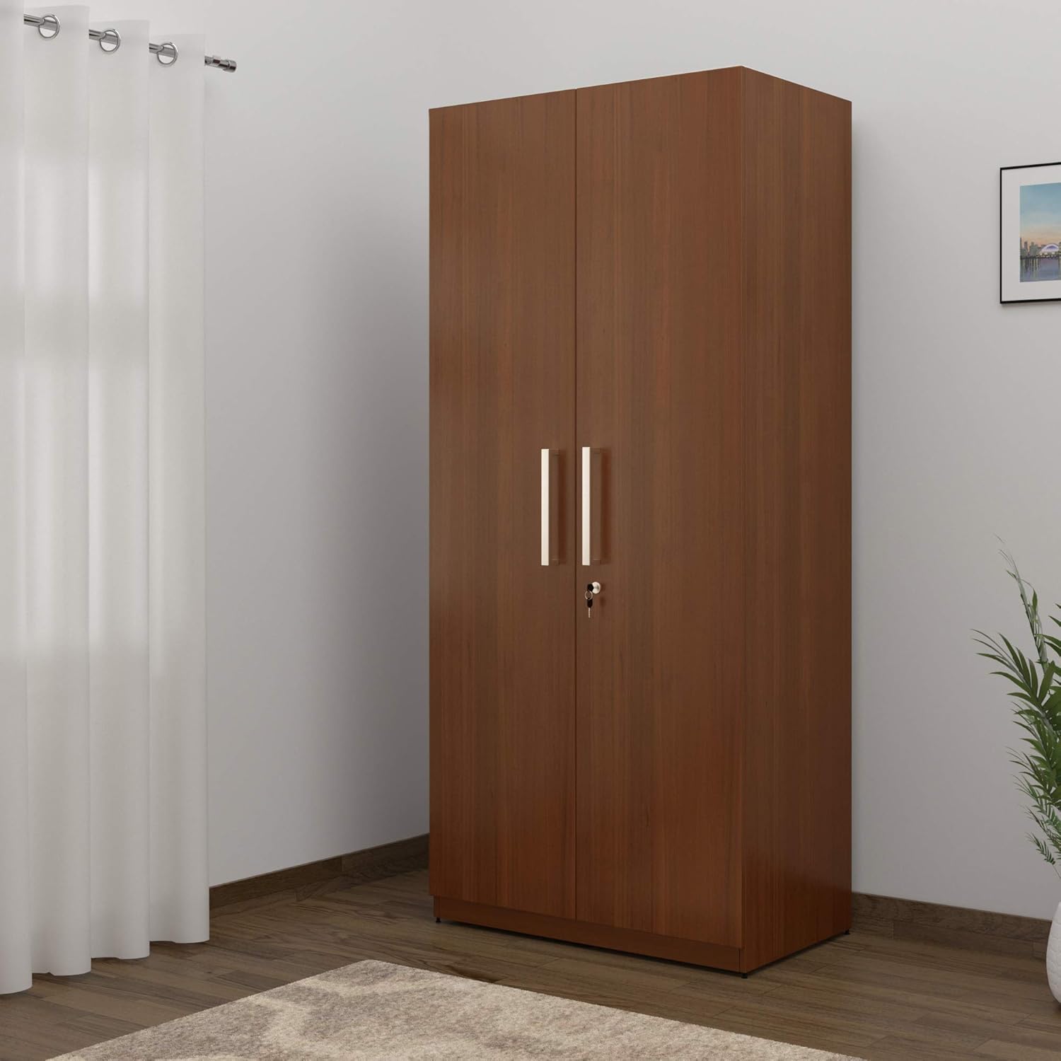 Spacewood Optima 2Door Wardrobe (Walnut Rigato) Amazon.in Home & Kitchen